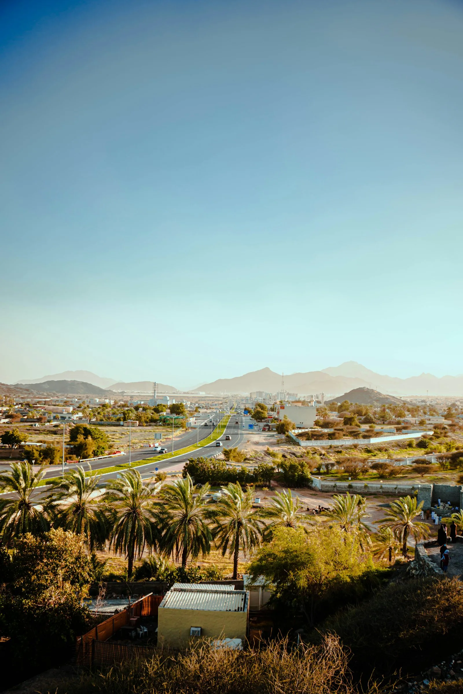 Fujairah port and east-coast Hajar mountains